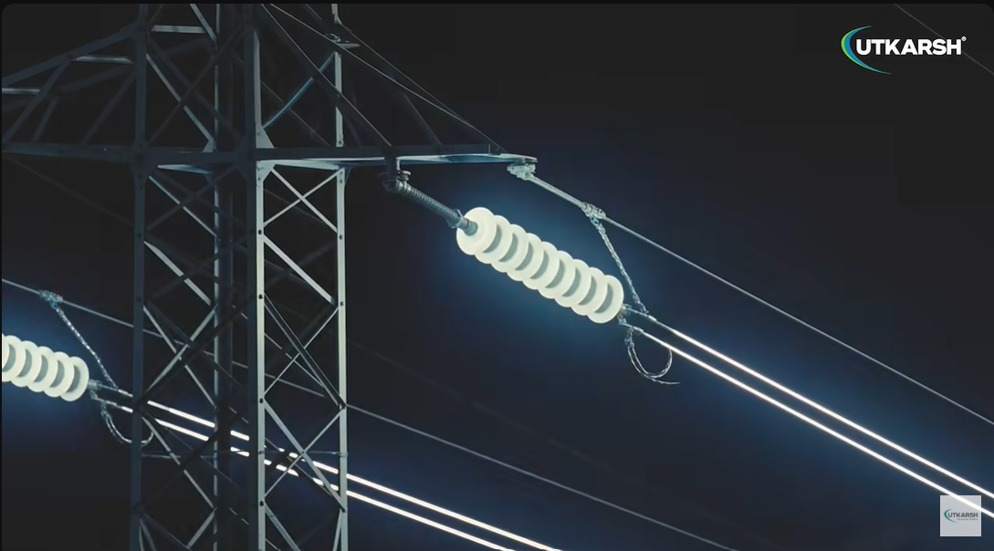 Streetlights illuminating an urban road